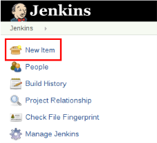 Click <strong>New Item</strong> on the Jenkins home page